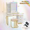 Costway Vanity Table Set with RGB LED Lights Crystal Crush Diamond Mirror Drawers Black/White